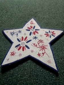 4 STOREHOUSE AMERICANA  " STAR RWB" PATRIOTIC Decor Beaded Placemat Charger - Picture 1 of 3