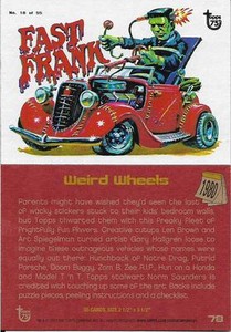 2013 Topps 75th Anniversary #78 Weird Wheels Fast Frank Frankenstein 1980