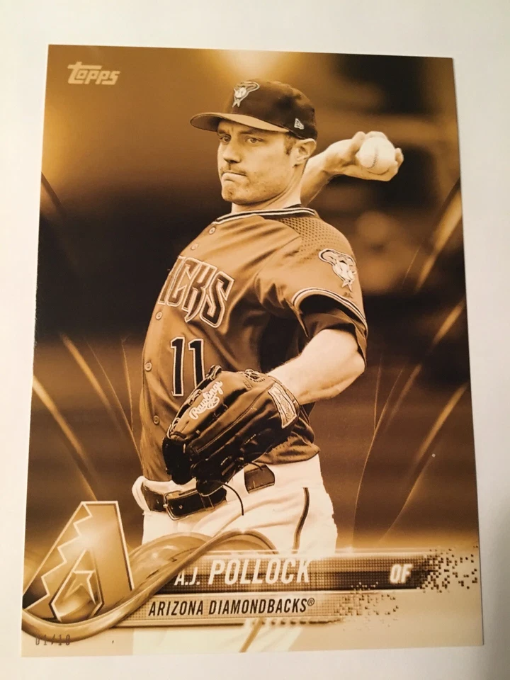 2018 Topps 5x7 Jumbo A.J. Pollock DBacks 216 01/10 Gold - Image 1 of 1