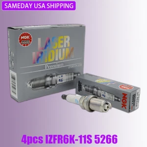 4X NGK IZFR6K11S 5266 Laser Iridium Spark Plugs For 06-11 Honda Civic US Stock - Picture 1 of 5