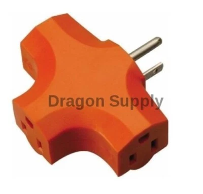 AJ New 3 Way Outlet Wall Plug Grounded Adapter Electric Multi T-shaped