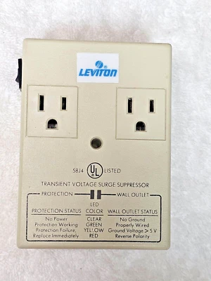 Leviton Transient Voltage Surge Suppressor  5100P 15 AMPS 120VAC Rating UL 1449 - Image 1 of 4