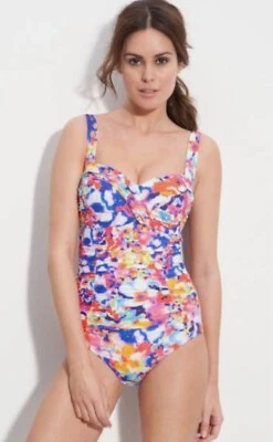$170 Seafolly Avant Garden Floral UW Sujetador Traje de baño de una pieza para mujer fruncido 10 Foto 1 de 4