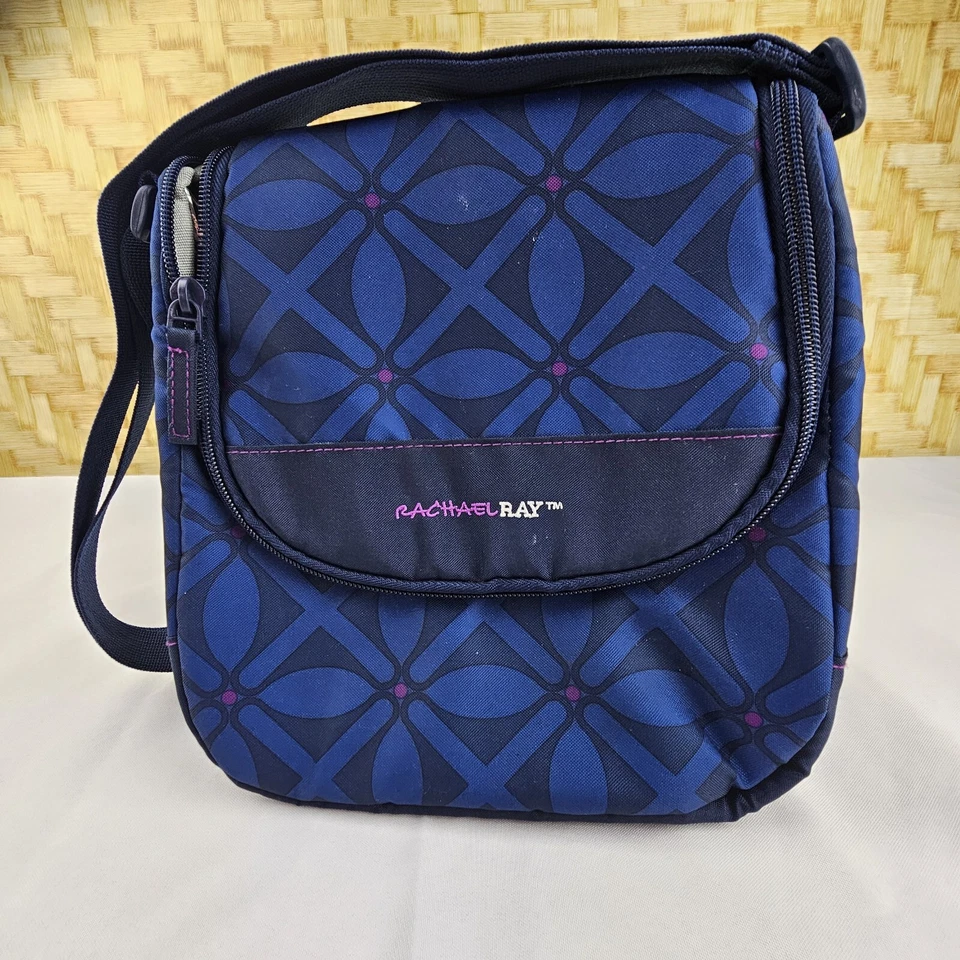 Fiambrera Rachel Ray con aislamiento térmico 2 vías cremallera bolsillo exterior azul púrpura  Foto 1 de 4