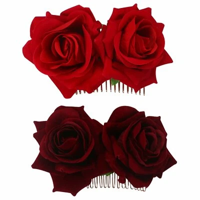 Broche pinzas para el cabello horquilla peine flor rosa boda accesorios nupciales 2 un. Foto 1 de 4