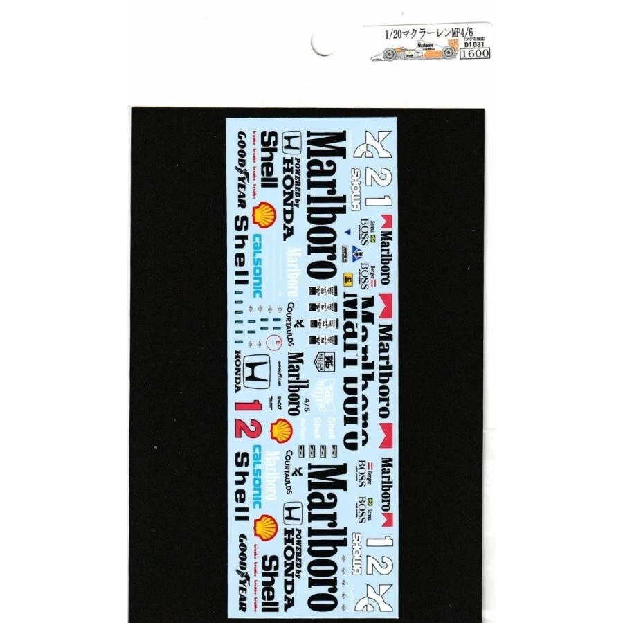 Decalcomanie per Tamiya 1/20 McLaren MP4/6 dal Giappone - Immagine 1 di 2