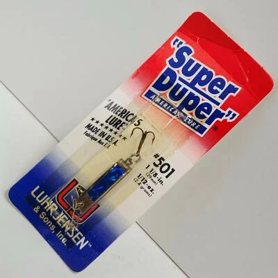 Luhr Jensen Super Duper 501 Fishing Lures Chrome Blue P-Lite 1303-501-0153 - Image 1 of 3