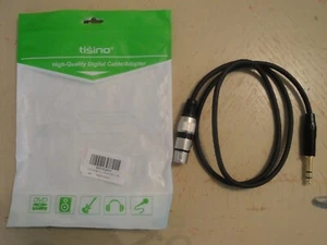 tisino XLR Female to 1/4 Inch 6.35mm TRS Jack Balanced Signal Lead 3 Feet #E206 - Picture 1 of 3