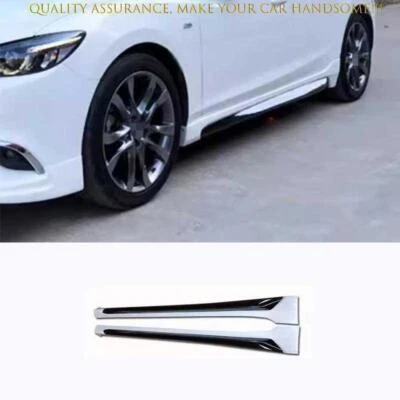 Para Mazda 6 2014-2021 Blanco Exterior Panel Puerta Borde Faldones Laterales 2 piezas Foto 1 de 4