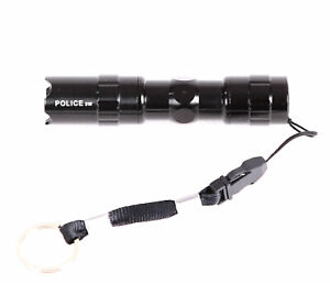 Black 3W 1Aa Waterproof Flashlight Led Torch Key Chains Outdoor Sports Camping