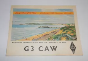 BOURNEMOUTH & DISTRICT AMATEUR RADIO CLUB. ORIGINAL 1947 POSTCARD - Picture 1 of 2