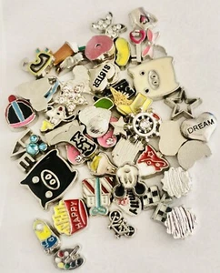 Lote mixto de dijes flotantes, deportes, vacaciones, animales, comida, dibujos animados 50 piezas - Imagen 1 de 1