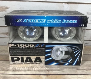 NEW PIAA P-1000 XT 55W Xtreme White Beams Fog Lights Silver Housing Chrome Trim - Picture 1 of 9