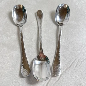 3 Gingko 18/10 Lafayette gehämmert Löffel abgerundet Teelöffel Besteck Silberbesteck - Bild 1 von 3