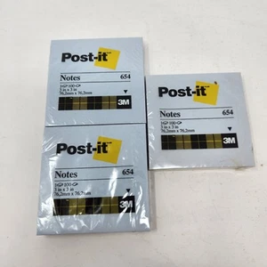Billetes Post-it 1991 vintage 3M 3x3 azul paquete de 3 de 100 cada uno nuevo - Imagen 1 de 4