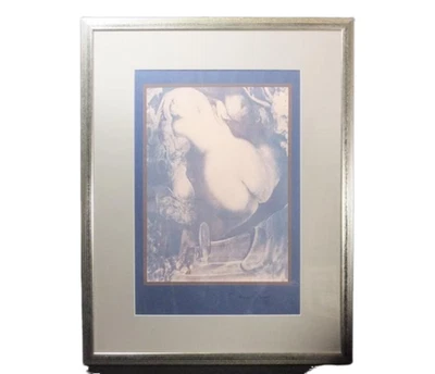 Ernst Fuchs In den Schatten des Salamanders Siebdruck 1971 Österreich gerahmt - Bild 1 von 4