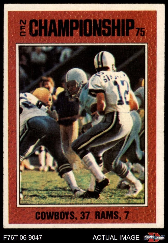 1976 Topps #331 Roger Staubach NFC Champs Cowboys HOF Navy 5 - EX - Image 1 of 1