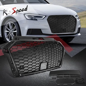 Gloss Black RS3 Front Bumper Grille Assembly w/ACC for Audi A3 S3 8V 2017-2020 - Bild 1 von 6