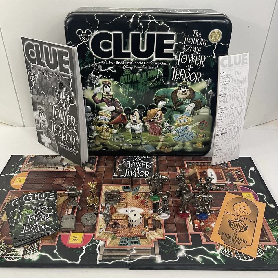 Clue The Twilight Zone Tower of Terror  Game Disneyland Edition Tin - READ - Image 1 of 4