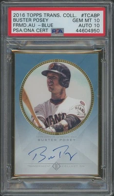 2016 Topps Transcendent #TCABP Buster Posey Blue Auto #13/25 PSA 10 Auto 10 - Image 1 of 2