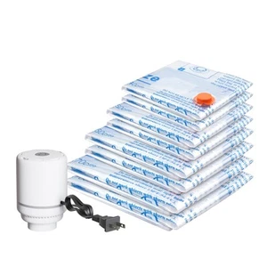 Bolsas de almacenamiento al vacío con bomba de aire eléctrica 8 combo (2 jumbo/2 grandes/2 medianas/... - Imagen 1 de 7