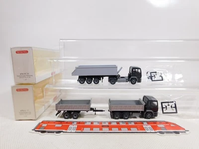2X WIKING H0 1:87 Kipper-Hängerzug Ecc MAN 676 05 34 678 01 37 TOP+Box #EF59-0,5 - Immagine 1 di 4