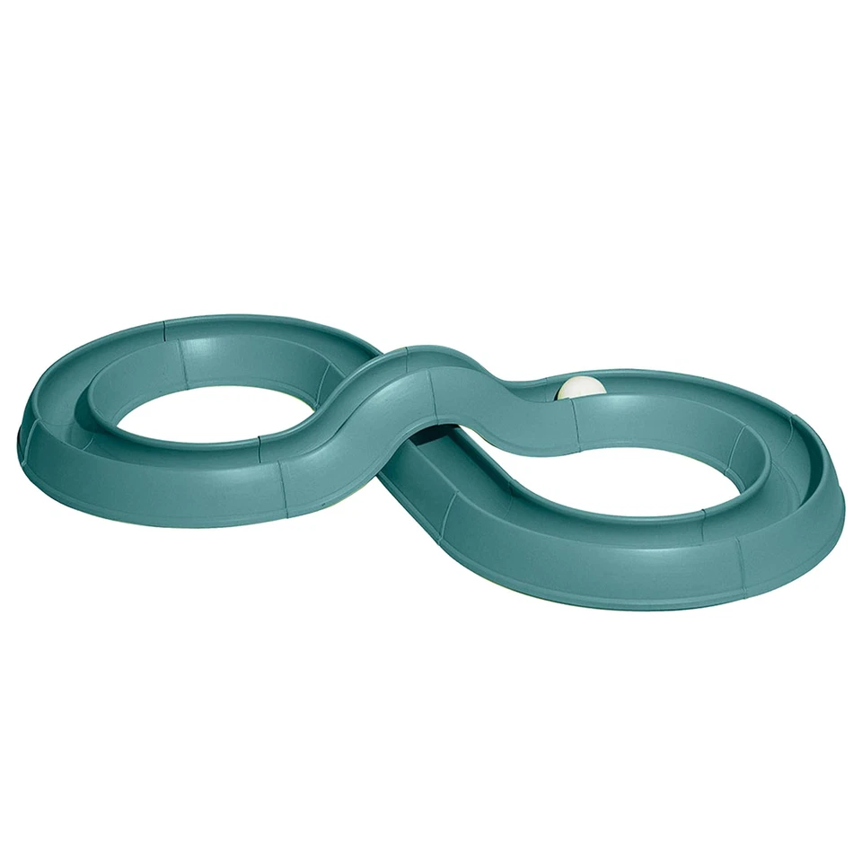 Juguete turbo para gatos para mascotas - Juguete de pelota para gatos y pista de carreras - Fácil montaje - Pizarra azul... Foto 1 de 4