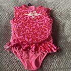 Swimline ?Ulu? Child Life Vest Swimsuit Pink Floral Size Medium Front Zip Close