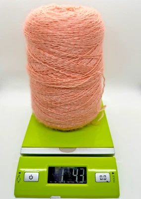 Newton's Yarn Country Machine Knitting Yarn Cone - Pearl - 1+LBS Peach+White - Image 1 of 2