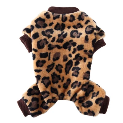 Warm Fleece Pet Dog Jumpsuit Pajamas Clothes Cute Puppy Cat Coat Homewear S-XL - Image 1 of 4