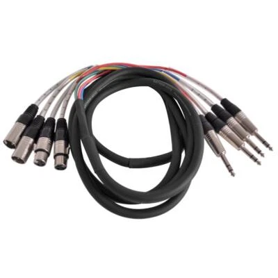 10 Foot Send and Return Snake Cable - 4 TRS to 2 XLR Male and 2 XLR Female - Image 1 of 3