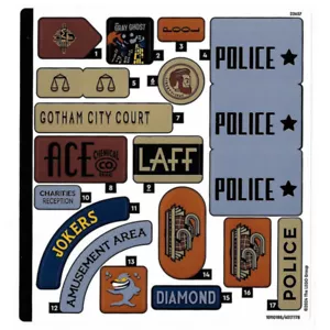 new LEGO Sticker Sheet #1 for Batman: The Animated Series Gotham City set 76271 - Picture 1 of 1