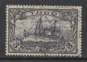 Germany colonies 1900 TOGO  3 Mark Yacht issue  used,  LOME  $ 213.00 - Picture 1 of 1