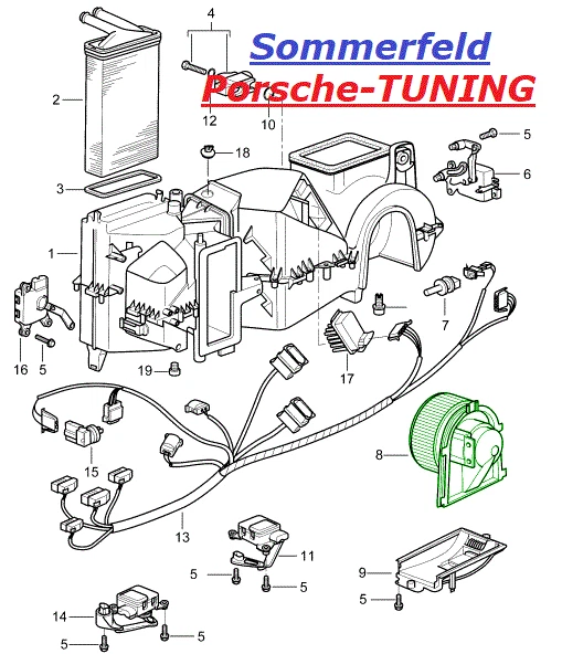 OEM Heater Blower Porsche Boxster Cayman 986 987 + Carrera 996 997 99662410701 - Image 1 of 1