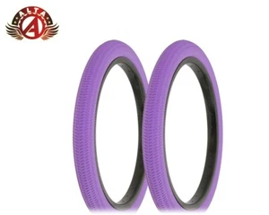 2 ALTA HIGH PERFORMANCE BICYCLE BMX TIRE 18" X 1.95 PURPLE BMX/FREESTYLE TREAD. - Picture 1 of 1
