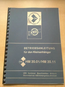NVA BETRIEBSANLEITUNG MULTICAR ANHÄNGER HM 20.01 und HM 20.11 KIPPER,IFA - Picture 1 of 1
