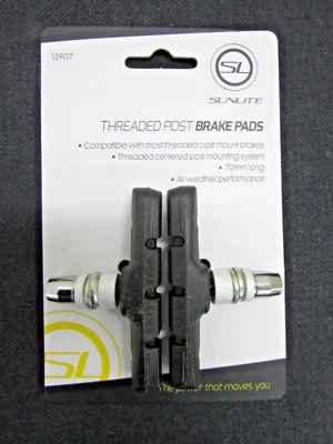 ¡NUEVO! PASTILLAS DE FRENO SUNLITE #13907 TODO CLIMA 70mm POSTE CENTRADO ROSCADO Foto 1 de 4