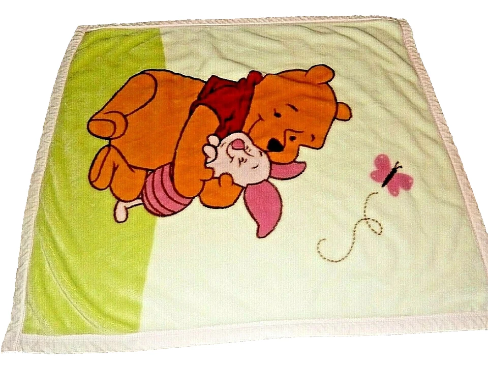 9C Vintage Kidsline Winnie the Pooh Piglet Minky Peluche Acrílico Cuna Manta Foto 1 de 4