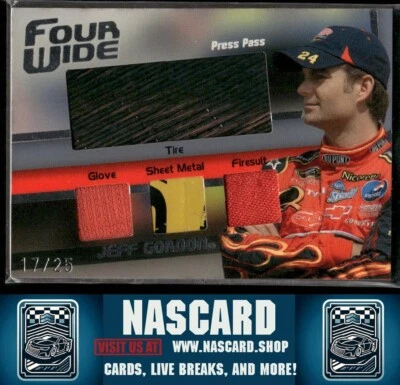 2008 Press Pass Four Wide Race Used Memorabilia Jeff Gordon /25 - Image 1 of 2