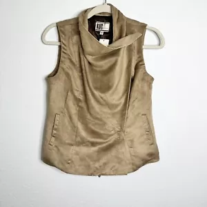 Chaleco Top Kut From The Kloth Mujer XS Moto Imitación Gamuza Sin Mangas Tostado Beige R - Imagen 1 de 22