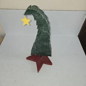 Volkskunst Weihnachten gebogener Baum bewaldet ca. 14" hoch löst sich von der Basis - Bild 1 von 4
