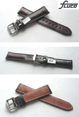 HORWEEN Shell Cordovan Pferdelederuhrband FLUCO Oxblood Dunkelbraun 20 od. 22 mm - Bild 1 von 2