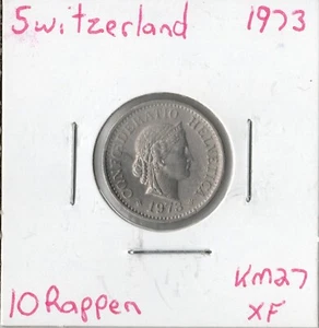 Coin Switzerland 10 Rappen 1973 KM27 - Picture 1 of 2