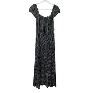 Auguste Stevie Maxi Dress Womens Size 4 Black White Polka Dot - Picture 1 of 10