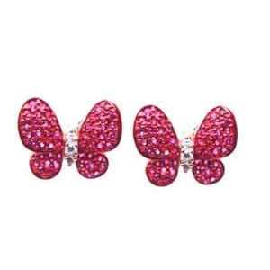 18k Rose Gold Ruby & Diamnd Butterfly Earrings 1.17tcw. - Picture 1 of 2