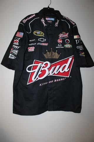 New Kevin Harvick NASCAR Chevy Budweiser embroidery pit crew shirt men's L Cover