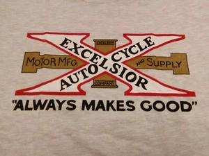 EXCELSIOR AUTO-CYCLE MOTORCYCLE T SHIRT MOTOR & SUPPLY COMPANY CHICAGO BRAND NEW - Picture 1 of 4