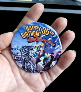 DISNEY WDW Happy 35 Birthday Expedition Everest Donald Daisy Button Pin 49803 - Picture 1 of 8