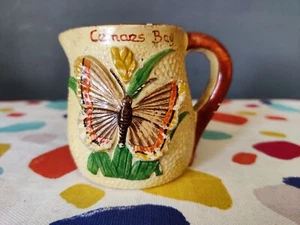 Manor Ware Chalk Ware Cemaes Bay Souvenir Jug Ornament Kitsch Butterfly Wales - Picture 1 of 7