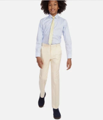 Tommy Hilfiger Niños Oxford Vestido Pantalones Pantalones 100% Algodón Oxford Amarillo Talla 14 Foto 1 de 4